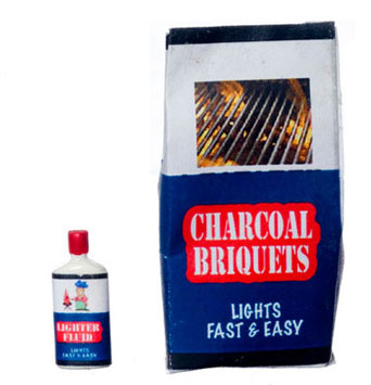 Dollhouse Miniature Charcoal Briquettes W/Light